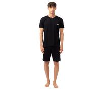 Fila Pijama Hombre Corto 100% Algodón, Ropa de Dormir Hombre - Negro Talla S
