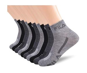 FILA Racing Striped Quarter Socks Calcetines cortos Hombre (Pack de 10)