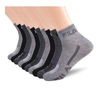 FILA Racing Striped Quarter Socks Calcetines de Cuarto, Gris Multi (Paquete de 10), Altoa única (Pack Hombre