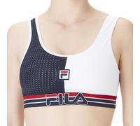 Fila Sujetador Deportivo, de algodón, Blanco, Negro T750-1, L para Mujer