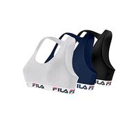FILA Sujetador Deportivo Mujer algodón, Ropa Deportiva, Gym y Yoga (lote de 3)