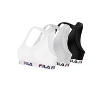 FILA Sujetador Deportivo Mujer algodón, Ropa Deportiva, Gym y Yoga (lote de 3)
