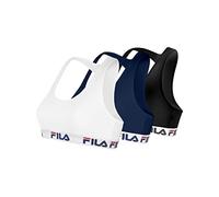 FILA Sujetador Deportivo Mujer algodón, Ropa Deportiva, Gym y Yoga (lote de 3)