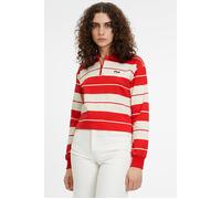FILA Tacna Cropped Polo Longs Sleeve Shirt True Red / Whitecap Gr Talla: S | Polos Outlet | Mujer | Rojo