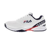 FILA Men's Volley Zone Pickleball Shoe (White/FILA Navy/FILA Red, 9.5)