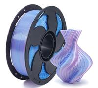 Filamento de ácido poliláctico de seda de doble color azul cielo y rosa, filamento de impresora 3D de alta intensidad de 1.75 mm, filamento de impresión 3D de ácido poliláctico mejorado de dureza de