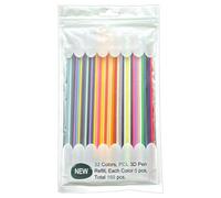 Filamento de bolígrafo 3D de 32 colores, recambio de bolígrafo de 160 colores vibrantes para impresora, filamento PLA de baja temperatura de impresión, accesorios creativos de impresión 3D