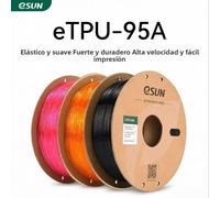 Filamento de impresión 3D eSUN TPU-95A, 2kg, 1kg/rollo, 1,75mm, resistente y duradero, impresión de alta velocidad, material 3D adecuado para la mayoría de las impresoras, entrega rápida Black 2rolls