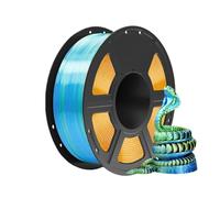 Filamento for impresora 3D de 250 g/500 g/1000 g, filamento PLA+ tricolor de 1,75 mm, filamento de seda, precisión dimensional de +/- 0,02 mm.(Gold G Blue 250g)