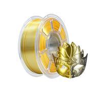 Filamento iBOSS PL seda bicolor, filamento de impresora 1,75 +/- 0,02 mm bobina de 1 kg (2,2 libras), impresora 3D filamento impreso 3D (oro y plata)