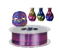 Filamento para impresora 3D, Filamento de impresora 3D tricolor, 250 g PLA 3 colores Material impresión Productos sublimación 1,75 mm Filamentos seda Magic Pla(Gold Blue Purple)