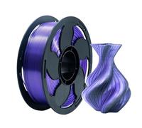 Filamento para Impresoras 3D Impresora 3D de 1kg, consumibles multicolores con brillo seda, filamento PLA doble color adecuado for todas las máquinas impresión FDM 1,75mm(Black- Purple)
