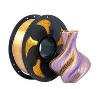 Filamento para Impresoras 3D Impresora 3D de 1kg, consumibles multicolores con brillo seda, filamento PLA doble color adecuado for todas las máquinas impresión FDM 1,75mm(Gold- Purple 010)