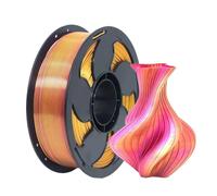 Filamento para Impresoras 3D Impresora 3D de 1kg, consumibles multicolores con brillo seda, filamento PLA doble color adecuado for todas las máquinas impresión FDM 1,75mm(Gold -Purple 020)