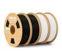 Filamento PLA Basic DEEPLEE 1,75 mm para impresoras 3D. Precisión ±0,02 mm. Bobina perfecta, sin atascos. Ideal para principiantes. Compatible mayoría FDM,Negro/Blanco 4KG