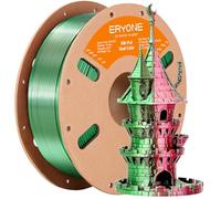 Filamento PLA bicolor doble ERYONE de 1,75 mm, filamento para impresora 3D, carrete de 1 kg +/- 0,02 mm, seda roja y verde