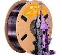 Filamento PLA ERYONE de dos tonos de 1,75 mm, filamento para impresora 3D, carrete de 1 kg +/- 0,02 mm, negro seda y morado