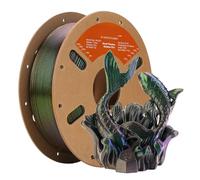 Filamento PLA multicolor Rainbow 1,75 mm - 1 kg Spool with Photocopiable Numbered Designs Low Warping for Smooth 3D Printing of Models, Toys, Prototipos (Gold Green Blue 1 kg)