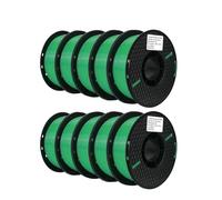 Filamento PLA PETG de 10KG, filamento 3D de 1,75mm for Impresora 3D, 10 Rollos/Juego de Colores y Materiales Mezclados, impresión FDM(10 KG PLA Green)