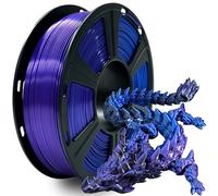 Filamento PLA Tricolor Seda 1,75mm(±0,02mm) para impresoras 3D, 1kg, 1 rollo envasado al vacío, PLA bicolor similar a la seda, Azul+Morado+Negro