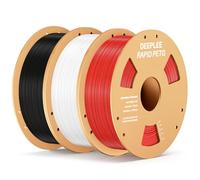 Filamento Rápido DEEPLEE PETG 1.75 mm Negro/Blanco/Rojo 3KG, Material 3D de Alta Velocidad 600 mm/s y Alta Resistencia al Impacto, Compatible con Impresoras FDM
