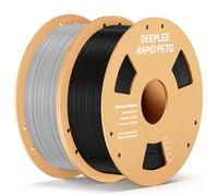 Filamento Rápido DEEPLEE PETG 1.75 mm Negro/Gris 2KG, Material 3D de Alta Velocidad 600 mm/s y Alta Resistencia al Impacto, Compatible con Impresoras FDM