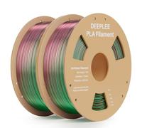 Filamento Silk PLA DEEPLEE, Tolerancia de Precisión +/- 0.02mm, Material de Impresión 3D Compatible con Impresoras FDM, Rojo y Verde Bicolor2 KG