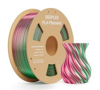 Filamento Silk PLA DEEPLEE, Tolerancia de Precisión +/- 0.02mm, Material de Impresión 3D Compatible con Impresoras FDM, Rojo y Verde Bicolor1 KG
