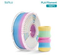 Filamento SUNLU de 1KG PLA/SILK Rainbow, carrete de 1,75mm y 1000g (2,2 libras), filamento para heridas ordenadamente con efecto arcoíris que se adapta a la mayoría de las impresoras FDM SILK Rainbow