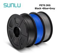 Filamento SUNLU PETG 3D, 1KG, 3 rollos, 1,75mm +/-0,02MM, filamento de impresión 3D, filamento para heridas ordenadamente, embalaje al vacío, envío rápido PETG-1BK-1BL-1GY