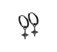 FILANGO Pendientes de aro de acero quirúrgico, diseño de círculos, color oro rosa, negro, dorado, plateado, InnenØ: 14mm + Design: 1,6mm, Acero inoxidable, sin gema