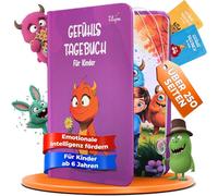 Filapen Diario de sentimientos para niños a partir de 6 años - 100 días de emociones para entender los sentimientos, aprender la atención plena y gratitud, 250 páginas de diario infantil para niñas y