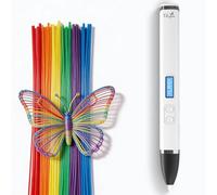 Filapen Juego de bolígrafos 3D de alta calidad, color blanco, filamento PCL, sin riesgo de quemaduras, a partir de 8 años, filamentos de 25 m + plantillas