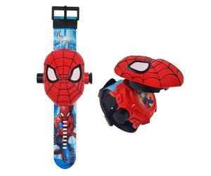 FILDANCO - Reloj de proyector de superhéroes para niños, reloj digital con 24 imágenes de anime, regalo para cumpleaños, Halloween, Navidad, aniversarios, Rojo -, reloj para niños reloj fresco reloj