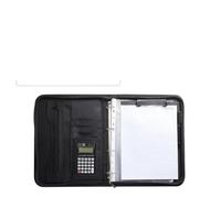 File Bag A4 Binder Document Box Calculator Office Clip Cabinet Folder 4 Rings Holder Manager Briefcase Stationery Case(Brown 12 bit)