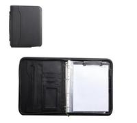 File Bag A4 Binder Document Box Calculator Office Clip Cabinet Folder 4 Rings Holder Manager Briefcase Stationery Case(Black no calculator)