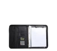 File Bag A4 Binder Document Box Calculator Office Clip Cabinet Folder 4 Rings Holder Manager Briefcase Stationery Case(Grey 12 bit)