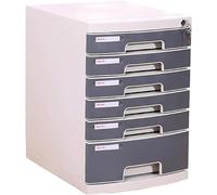 File Drawer Desktop, 4/5/6/7 Layers Gray Storage Drawers Desk Unit Organizer Lockable Cabinet A4 Box For Office(6 layers)