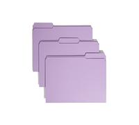 File Folders, 1/3 Cut, Reinforced Top Tab, Letter, Lavender, 100/Box