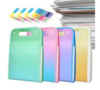 File Folders Organizer, 4-Pack Expanding Accordion Folder with 13 Pockets, 37.3 x 24.2 cm/14.69 x 9.53 inches Waterproof A4 Document Storage, Closure Design for Bills Receipts School Home Travel