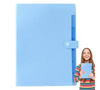 File Folders, Paper Organizer, A4 Size Storage, Portable Multifunctional Design, 32.5x22.5cm, Color-Coded Labels, 7 Pocket Sections, for School Home Business Bill Receipt