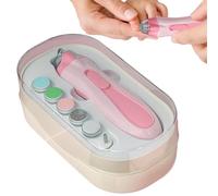 Filer de uñas Baby Electric Baby, Baby Nail Trimmer eléctrico - Cortador de uñas eléctrico,Kit de amortiguación de buffer de recorte con luz antipijar LED Anti-PiCh Battery Filence Manicure Care para