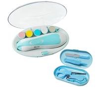 Filer de uñas para bebés Electric, 6-in-1 2 velocidades de rotación bidireccional recortadora de uñas de bebé con luz LED, batería, con kit de atención de para niños recién nacidos y adulto