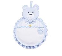 FILET - Arco Nacimiento en Algodón en Forma de Oso, con Lienzo Aida para Bordar, Escarapela Fuera Puerta Ideal para Colgar para Anunciar el Nacimiento de un Niño, Made in Italy, Color Azul