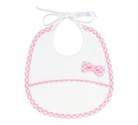 Filet - Babero Bebé de suave algodón con estampado de rombos Bolsillo de tela Aida para bordar | Mide 20 x 21 cm