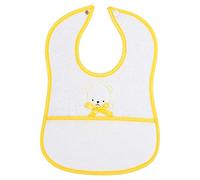 Filet - Babero con bolsillo de tela Aida para bordar, fabricado en suave rizo de algodón, cierre con botón a presión, ideal para bebés y primera infancia, fabricado en Italia, color amarillo