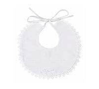 Filet - Babero de Ceremonia Elegante y Acabado, Hecho totalmente en Algodón con Inserto en Tela Aida para Bordar, Ideal para Bebés y Primera Infancia, 100% Made in Italy, Color Blanco