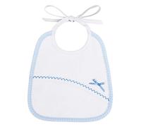 FILET - Babero De Tela Suave Con Bolsillo De Tela Aida Para Bordar, Color Blanco Y Azul Cielo, 295BLEU