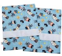 FILET - Juego de 2 bolsas de guardería de algodón 100% con estampado de policía | Inserto de tela Aida para bordar | Made in Italy | 42 x 34 cm | Ideal para cambios, zapatos, para el deporte