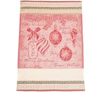 Filet - Paño de Cocina navideño para bordar de algodón jacquard, hecho in Italia, Noël Rojo, talla única